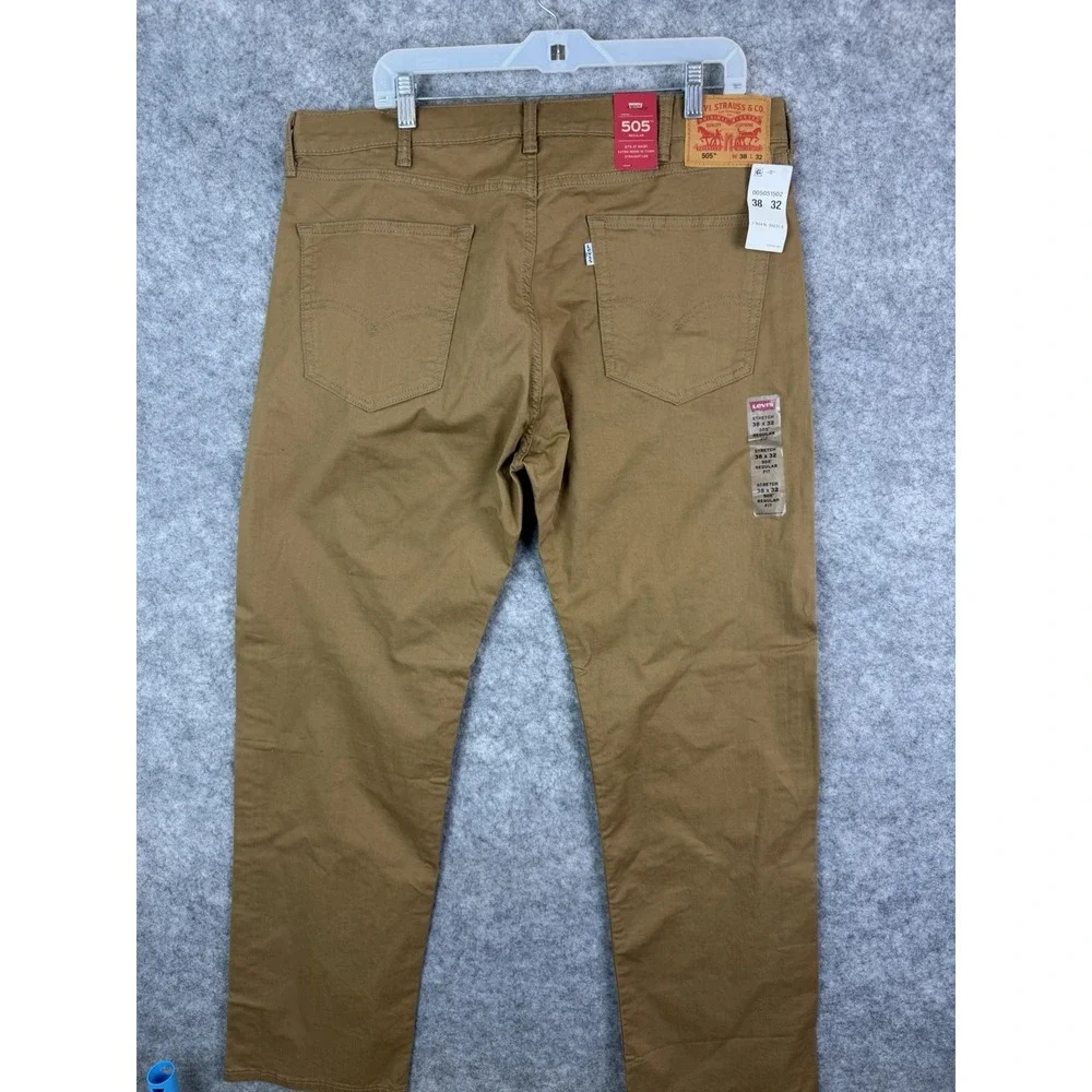 Levi's Jeans Men's 38 Brown 2 Way‎ Stretch Straight Leg Casual Khaki Pants 505